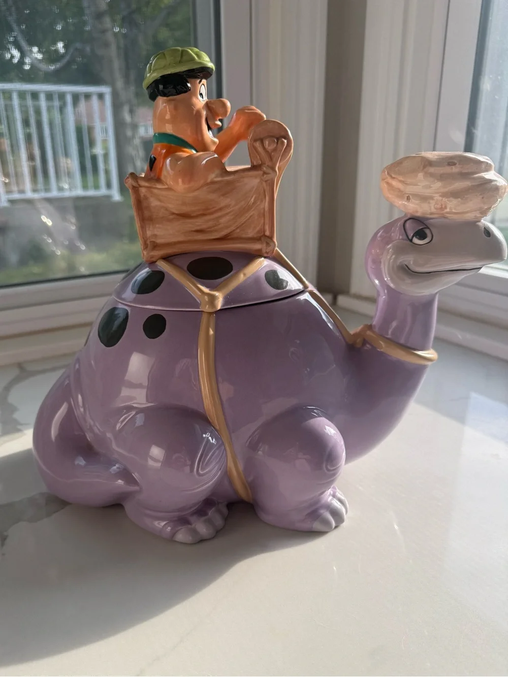 Vintage 1997 Warner Brothers Studio Cartoon Network Flinstones & Dino Cookie Jar